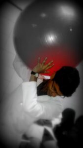 Sarath RS lifting a heavy ball