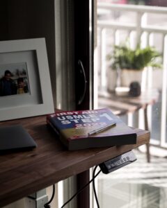 USMLE Step 1 First Aid book on a table